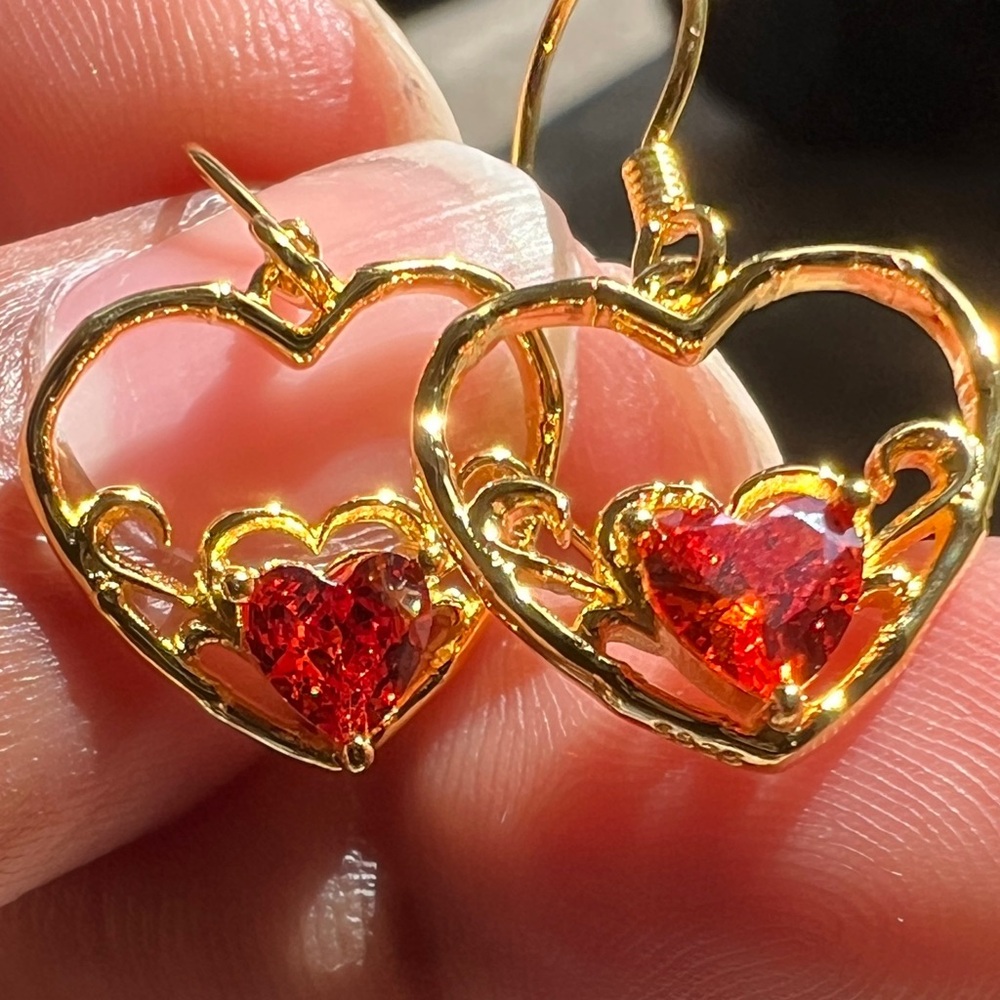 Item 15 - 18k Gold Plated Sterling Silver Heart Earrings